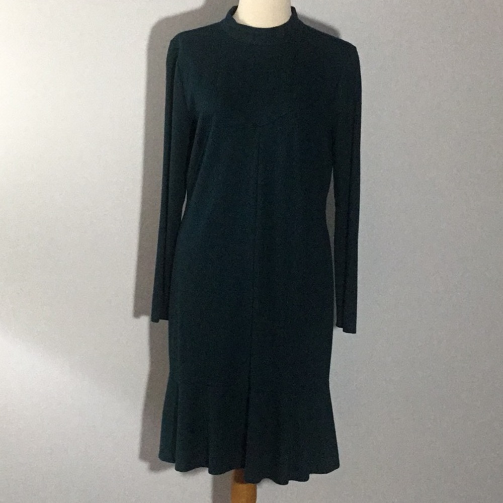 Ann Taylor Forest Green Knit Dress, sz 10 - Picture 1 of 10